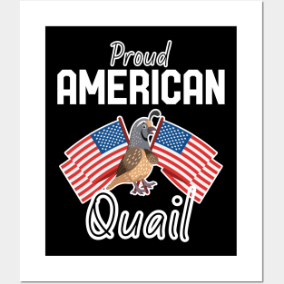 Proud American Quail USA Posters and Art